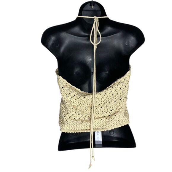 NWT House of Harlow 1960 Halter Top Womens M Crochet Knit Cropped Boho Revolve - Picture 2 of 14